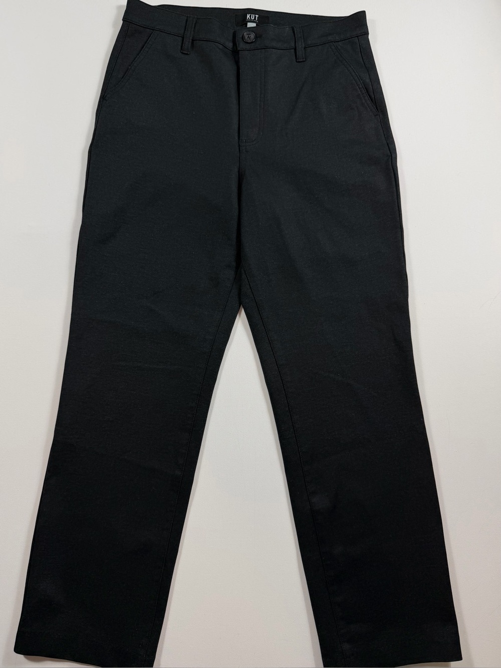 KUT From The Kloth Black Ponte Pants 8 High Rise Straight Leg Ankle Trousers